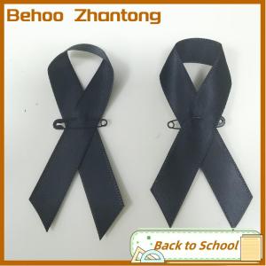 Behoo เข็มกลัดเข็มกลัดริบบิ้นสีดำ10 50ชิ้นเข็มกลัดติดโบว์แบบเรียบง่ายเข็มกลัดสำหรับทุกเพศชุดกระโปรงปกเนคไทเครื่องประดับ