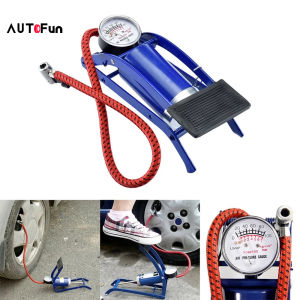 AUTOFun Multi-Purpose Air Foot Pump High Pressure Portable Foot Tire Pump for Car/Bike/Ball/MTB/Motorcycle/Automobiles Mini Bicycle Tire Inflator Pump