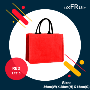 LF215 A4 Jute Bag Laminated Interior Eco Tote Bag Medium Beg Jute Sederhana Reusable Shopping Bag Waterproof Inside School Office Ready Stock MY
