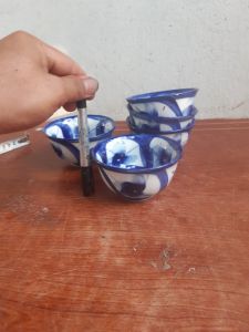 Combo 10 Chén Chè Sứ Kiểu Hoa Mai Xanh Mẫu Xưa