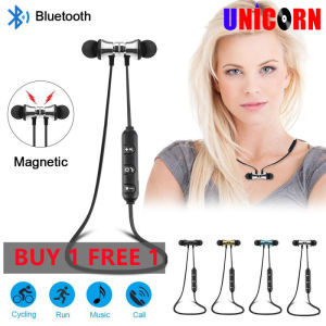 【BUY 1 FREE 1】 Bluetooth Earphones Headset Bluetooth 5.0 With Magnetic Headphones Wireless Sports Super Bass Music Earpieces HIFI Stereo  In-ear Earphone Headset Original Gaming Earphone With Mic for Xiaomi Vivo Oppo iphone Sumsung Support COD