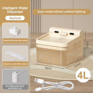 Torras Wireless Sensor Pet Water Fountain USB 4L Automatic Ceramic Cat Feeder for Dogs and Cats Drinking