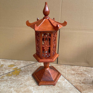 Bộ Đèn Thờ Gỗ Hương Đá Cao Cấp Đèn Bàn Thờ Kèm Bóng Đèn Cao 50cm