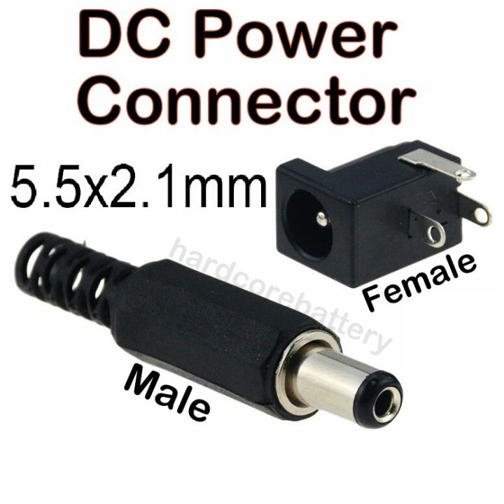 DC Power Connector Adapter Jack Male Female Socket DIY 5.5*2.1mm Plug