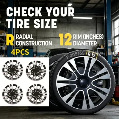4pcs Car Hub Caps Wheel Covers 12 13 14 15 16 17 Inch ABS Plastic Car Snap On Wheel Cover Kit
