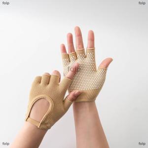 [COD] folp Phụ nữ chống trượt găng tay Yoga cotton tập thể dục nửa ngón tay Găng tay thoáng khí ngoài trời đi xe đạp Pilates Găng tay câu cá thể thao