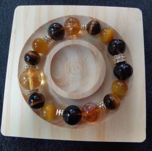 [ Jinba Big Comprehensive ] Natural Yellow Pagoda Crystal Bracelet for Men and Women Golden Tiger Eye Stone Jewelry Yellow Crystal Bracelet Wholesale