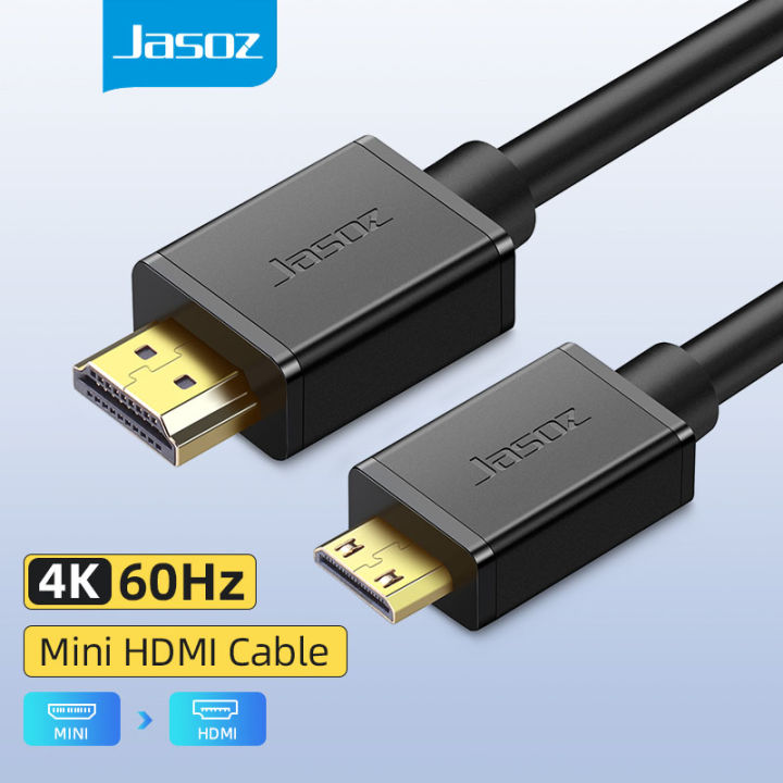 Jasoz Mini HDMI to HDMI Cable Male to Male 1080P HD 4K 60Hz HDMI Cable HDMI  Adapter Cable for Phone Tablet HDTV Camera