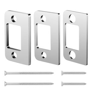 TIMES LORD Three Different Thickness Door Strike Shim Plates Universal Standard Stainless Steel Material Stainless Steel Spacer Standard Door Strike Reinforcement Plate Universal Security Striker Home Security