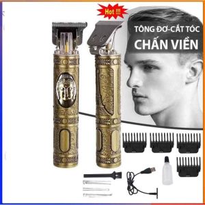 Tông đơ cắt tóc bấm viền sạc điện kiêm máy cạo râu dùng pin sạc