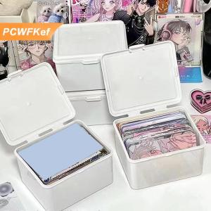 【PCWFKef】 Korean Transparent Storage Box Blind Box Card Photocard Storage Box Photo Card Organizer Classification Flip Box