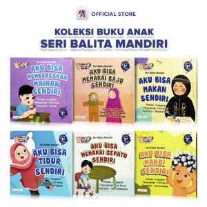 Buku Cerita Anak Bilingual Bergambar Seri Balita Mandiri Usia 3+ / Aku Bisa Memakai Sepatu Sendiri / Membereskan Mainan Sendiri / Memakai Baju Sendiri / Makan Sendiri / Tidur Sendiri / Mandi Sendiri / Lingkar Media LM - LM