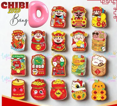 Combo 100 Cái Bao Lì Xì Chibi Tết 2026 Bính Ngọ Con Ngựa Hoạt Hình Ngày Tết - LANA QUEEN