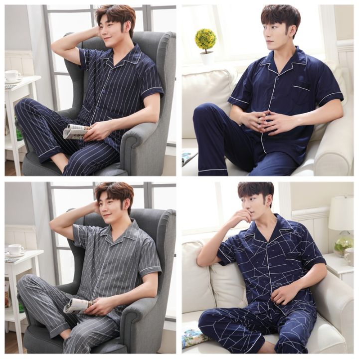Men Loungewear Pyjamas Set For Men Nightwear Long Sleeve Sleep