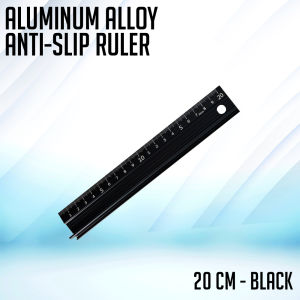 PrinTEE - Aluminum Alloy Ruler Anti-Skid Design Black (20cm/30cm/45cm)