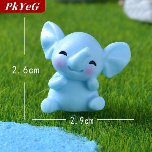 [COD] PkYeG เครื่องประดับตกแต่งตั้งโต๊ะรูปช้างสีฟ้าน่ารักรูปการ์ตูนช้างขนาดเล็กอุปกรณ์แบบทำมือรูปปั้นหุ่นบ้าน