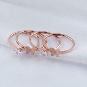 Cincin Titanium Mata Kupu Mata Rosgold CXA172