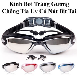 Kính Bơi Tráng Gương Chống Sương Mù Chống Tia Uv Có Nút Bịt Tai