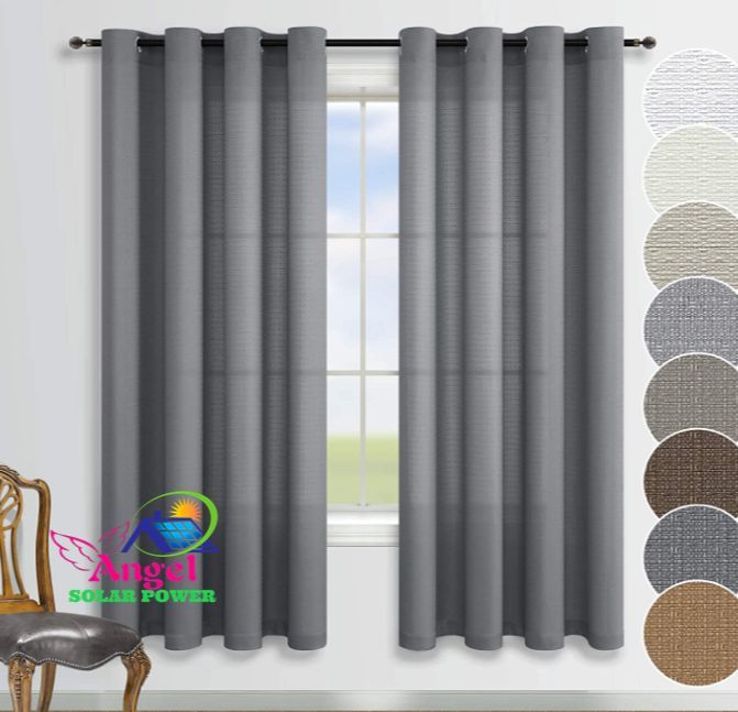 Dark Grey Curtains 7ft Length for Bedroom 1 Panel Set Window Sheer Semi