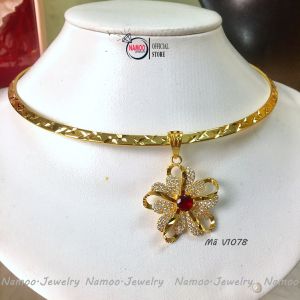 Kiềng Cổ Với Thiết Kế Bông Hoa Đính Đá Cho Nữ V1078 Namoo Jerwelry