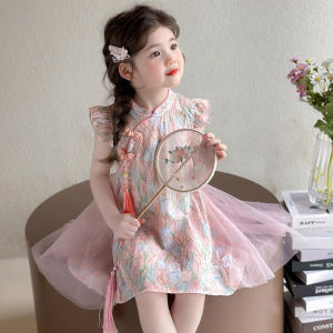 ชุดเดรสเด็กผู้หญิงฤดูร้อน ชุดเจ้าหญิงเด็กใหม่ ชุดเชิงซัม ชุดฮันฟู ชุดฤดูร้อนสำหรับเด็ก