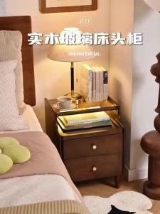CraftedLiving SG-Bedside table small bedside cabinet vintage style 2026 hot-selling item with socket storage side cabinet.