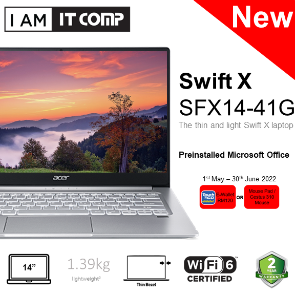 Acer Swift X SFX14-41G-R8QW SFX14-41G-R5WY 14