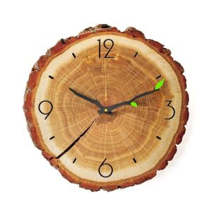 FFBH Vintage Wooden Wall Clock Modern Design Vintage Rustic Retro Clock Home Office Cafe Decoration Art Large Wall Watch 6K4N7