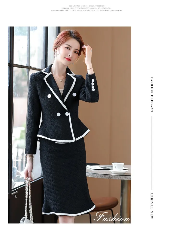 Business Pants Suit Women New Fashion Temperament Long Sleeve Slim Blazer  And Trousers Office Lady Formal Interview Work Wear