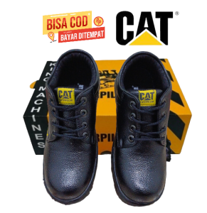 Sepatu Safety Kerja Pria Hitam Tali Sepatu Safety Ujung Besi Sepatu Safety Proyek Lapangan