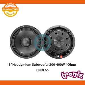 8" Epic Sound Neodymium Subwoofer 4Ohms 200-400W With 65mm Voice Coil - 8NDL65