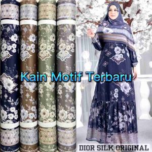 Kain Silk Motif Bunga Bjorka harga per setengah meter