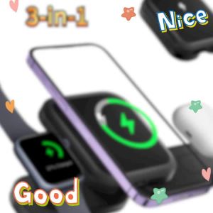 Folding wireless charger 15W desktop stand portable travel fast wireless magnetic suction