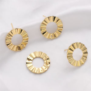 2pcs 14K Gold Plated Brass Stud Earring for Fashion Earring Jewelry Findings Making