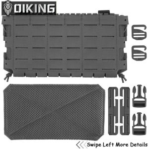 Oiking ARC V3 Multi-Purpose Triple 5.56 Mag Pouch 6*3 Molle/PALS System Panel with Multiple Quick Release Buckle for Outdoor Wargame Hunting Equipment Storage