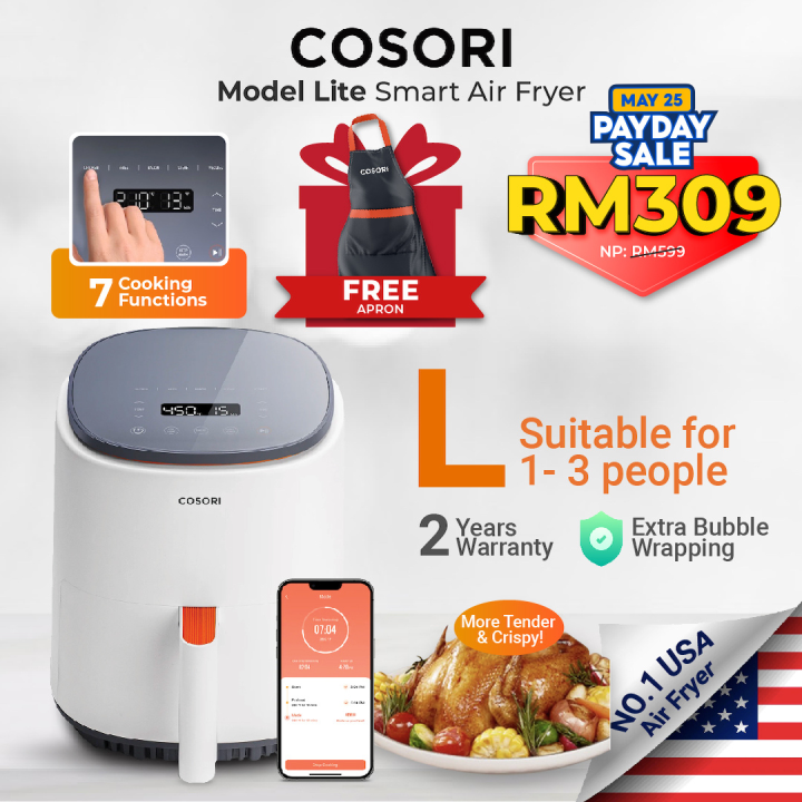 [NEW] COSORI Lite 3.8L Digital Compact Smart Control Easy Cleaning 13