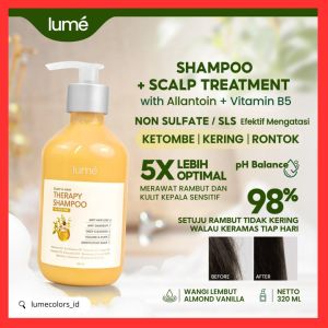 LUME SCALP HAIR THERAPY SHAMPOO NON SULFAT SLS Shampoo ANTI RONTOK KETOMBE KERING LUMECOLORS