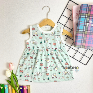 BOBOHO - DRESS ANAK PEREMPUAN LENGAN KUTUNG LOKAL / DRESS BAYI PEREMPUAN MOTIF SQUIRREL GAYA SANTAI