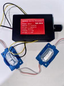 MODUL BLITZ PESAWAT 2 OUTPUT STELAN NYALA FLIP FLOP + 2 LED CINCIN `12VOLT/24VOLT