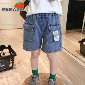 MEMAXK กางเกงยีนส์เด็กชาย กางเกงขาสั้น กางเกงลำลอง แฟชั่น กางเกงเด็ก