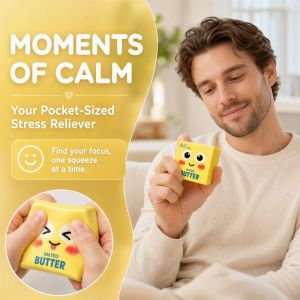 Houchu butter squishy toy Cute Butter Squeezing Toy Soft Slow Rebound Butter Stick Squishy Toy Funny Kneading Butter Pinch Le Butter Ornament