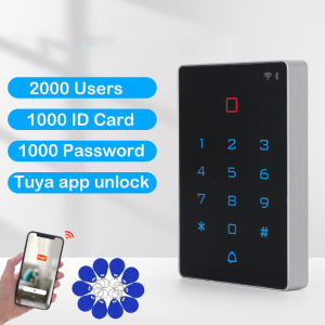 Tuya แอปควบคุมการเข้าถึง WiFi IP68กันน้ำแบ็คไลท์แบบสัมผัส125กิโลเฮิรตซ์/13.56Mhz ชุดควบคุมบัตรเข้า RFID ปุ่มกดเอาต์พุต WG26สัญญาณเตือนรองรับการ์ดจัดการ