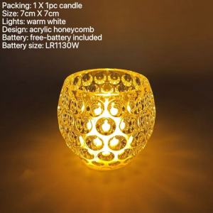 Aka Wedding Party/Christmas Decor Tealights Candles - Honeycomb/Crown Design Acrylic Electric Candle LED Lights Battery Candle Light Tea Light Candle Battery Operated Warm White Flameless Candle for Center Table Candle Lamp