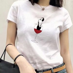 Summer Short Sleeve Oversized Women T Shirt White 90s Girls Top Tees Fashion Graphic Print Tshirt for Girls Ladies Streetwear