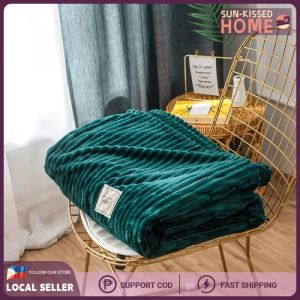 (5-Color) Cotton Blanket Queen/King Size Flannel Blanket For Home And Living