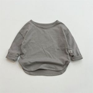 COMEMECO Pure Cotton Childrens Clothing solid color O-neck utumn Bottoming Shirts soft Boy Girl Tops kids
