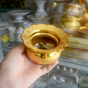 Lư hương thờ cúng kim sa vàng-có khay hứng tàn nhang-Nhiều cỡ