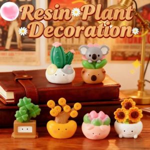 Creative Healing Wealth Green Plant Decoration Mini Simulation Resin Potted Plant Table Decoration