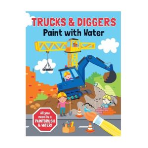 Trucks & Diggers Paint With Water Activity Book For Kids to Paint Construction Vehicles & Machines
