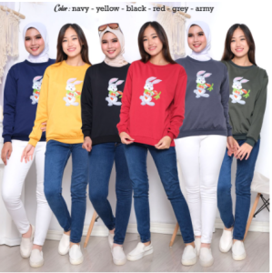 Joy Sana Sweater Crewneck Wanita & Sweater Wanita Tebal Bahan Fleece